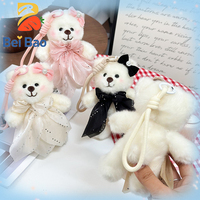 Porte-clés en peluche directement de l'usine, en coton PP, ours en peluche super doux, en stock pour accessoire de sac