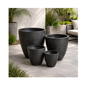 Pots à fleurs en fibre de verre prêts à être expédiés, blancs, contemporains, pour la maison, le jardin, l'aménagement paysager commercial, vente en gros - Product Image 1