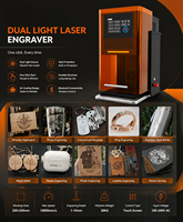 Graveur laser à fibre 3D dynamique 60W MOPA / 40W Diode, machine de marquage laser à double fibre, nouvelle machine portable de marquage profond sur table, facile à utiliser
