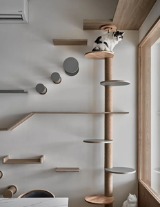 Grande Albero per Gatti di Lusso in Legno con Giocattolo Staccabile Lavabile, Tiragraffi in Sisal, Cuccia per Gatti Quattro Stagioni - Product Image 3