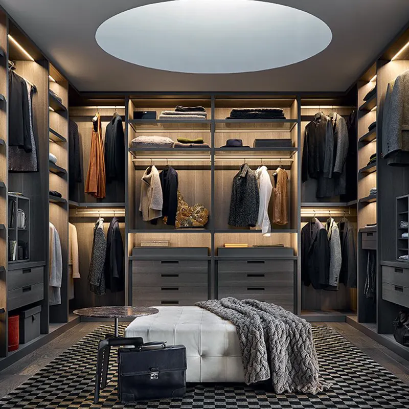 Modern Italy bedroom wardrobe with closet wooden wardrobe