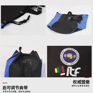Bolsa de equipo de protección Itf Taekwondo, bolsa de almacenamiento con cordón azul y negro para equipo de entrenamiento y competición - Product Image 4
