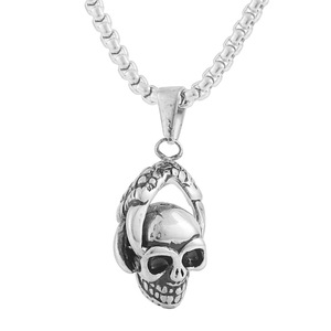 Collar de Calavera de Acero de Titanio yunnique para Hombre, Colgante de Halloween, Joyería para Fiestas, Colgante de Moda con Cabeza de Esqueleto - Product Image 1