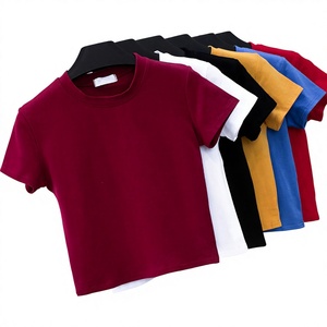 Summer Baby Tee Y2k Crop Tops Tee <strong>Shirt</strong> Sexy Thin Blank <strong>Shirt</strong> for Woman 100% Cotton Breathable High Quality Plain T-<strong>shirt</strong> - Product Image 1