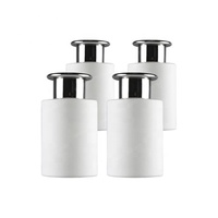 HONGYU 4 onces mat blanc verre Reed diffuseur bouteille 120ml capacité naturel Reed bâtons argent bouchons à vis bouchon en caoutchouc 4 oz