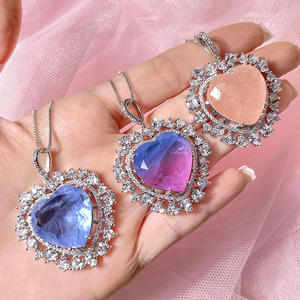 Foxi jewelry-collar con colgante de corazón de fusao, piedra de fusión semijoias - Product Image 5