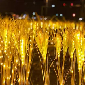 Güneş enerjisi LED çim pirinç buğday kulak zemin ekleme için bahçe aydınlatması lamba su geçirmez dış mekan kullanımı mühendislik dekorasyon