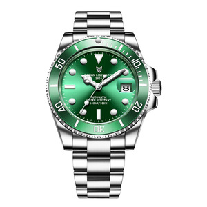 Reloj Mecánico para Hombre LIGE, Automático, Resistente al Agua 10 Bar, Esfera Verde, Correa de Acero Inoxidable, Función de Calendario - Product Image 1