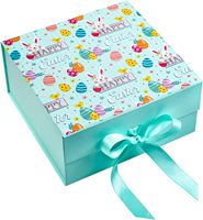 Boîtes en papier pour œufs de Pâques bleu clair, fabricant de boîtes en papier rigides écologiques portables avec fermeture magnétique pliables pour emballages cadeaux