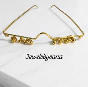 Gold plated Ghungru Facelet - Women Face Accessory | Handmade Brass Facelet - Product Image 4