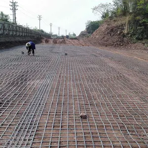 Malha de plástico de aço geogrid para a construção de estrada da estrada na uganda