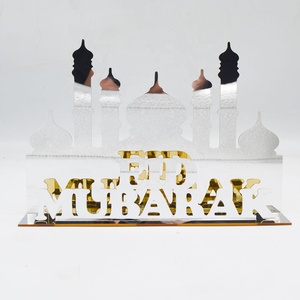 Décoration acrylique dorée musulmane Ramadan Kareem Eid Mubarak pour la maison Eid AlFitr <span class=keywords><strong>Aid</strong></span> <span class=keywords><strong>Moubarak</strong></span> Party Decor Supplies - Product Image 3