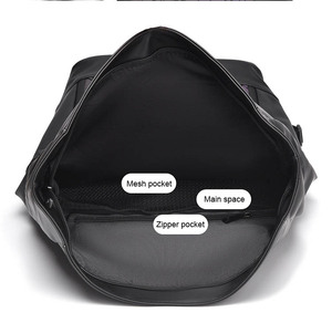 17" Large <b>Waterproof</b> Eco-Friendly Nylon Zipper Closure Portable Unisex <b>Backpack</b> Arcuate Shoulder Strap Large Capacity Polyester - Product Image 6