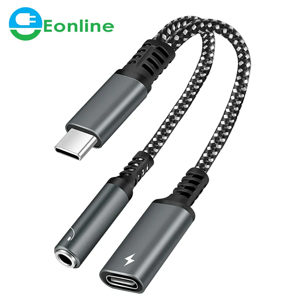 EONLINE USB Type C Adapter For Huawei Mate 20 P40 P20 Pro Xiaomi Mi6 8 Mix2S Oneplus 3.5mm Jack Aux Adapter Charging Connector