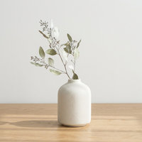 Vase à fleurs en céramique mat de style nordique ARM LVG, décoration d'intérieur en porcelaine, forme cylindrique, bouche étroite