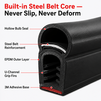 Burlete de goma EPDM para pilar B de coche, protector de borde de puerta, antiviento, antipolvo, insonorizado para camión, SUV, MPV