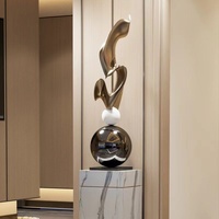 Sculpture artistique en ruban, ornement de sol géométrique moderne, décoration pour hôtel, club, salon, entrée, pièce modèle, Chine