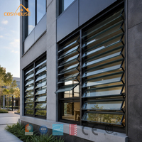 Système de persiennes en aluminium commercial pour fenêtres, système de persiennes en verre sur mesure pour façade de bâtiment
