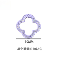 Nouveau kit d'accessoires DIY printaniers naonas, trèfle à quatre feuilles incrusté de diamants, pendentif de remorque, rond, connecteur en alliage de zinc