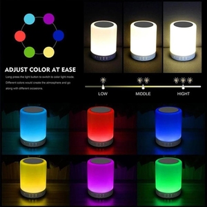 Tốt nhất bán di động cảm ứng thông minh không dây BT Loa Máy nghe nhạc LED đầy màu sắc ánh sáng ban đêm cạnh giường ngủ đèn bàn hỗ trợ Tf với Mic - Product Image 4