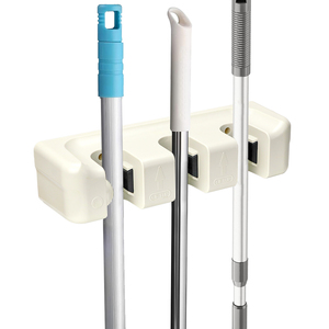 Wandmontierter Besenhalter freistehendes Regal für Reinigungswerkzeuge und andere Artikel Mopp- und Besenhalter Aufbewahrung Organisator - Product Image 3