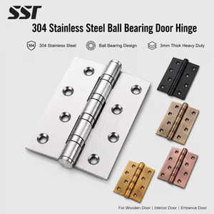 4 Inch 304 Stainless Steel Heavy Duty Ball Bearing Door <b>Hinge</b> 3mm Thick Butt <b>Hinge</b> for Wooden Interior Entrance Doors - Product Image 1