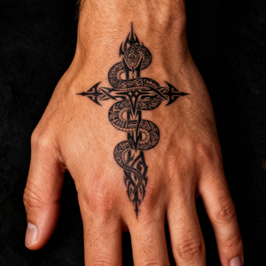 <span class=keywords><strong>Tatuaje</strong></span> Temporal de <span class=keywords><strong>Serpiente</strong></span> Oscura y Cruz, <span class=keywords><strong>Tatuaje</strong></span> Semipermanente Impermeable con Duración de 2 Semanas, Pegatinas de <span class=keywords><strong>Tatuaje</strong></span> Herbal Realistas - Product Image 3