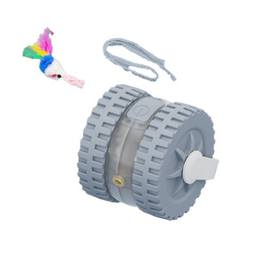 Balle de chat automatique intelligente à laser avec jouet en plumes pour jeu interactif, gris clair - Product Image 1