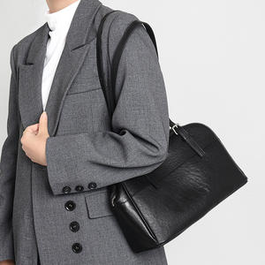 กระเป๋าโท้ทหนังวัวชั้นแรกสไตล์บอสตันพร้อมดีไซน์ย้อนยุคความจุขนาดใหญ่กระเป๋าถือหนังเรียบง่ายอเนกประสงค์สำหรับผู้หญิง - Product Image 2