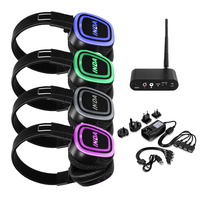 Casques sans fil UHF personnalisés avec logo, Silent Disco, RF890, Électricité Visible, 3 Canaux, Pliables, pour Cinéma en Plein Air