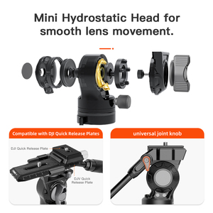 Coman ánh sáng H Pro du lịch máy ảnh tripod có thể tháo rời để <span class=keywords><strong>Monopod</strong></span> cho máy ảnh video nhỏ gọn sợi Carbon Tripod với chất lỏng đầu - Product Image 6