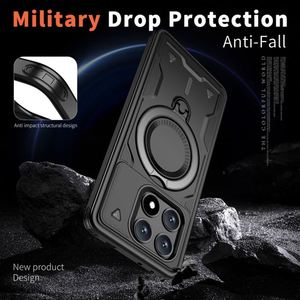 เคสโทรศัพท์แบบ2 in 1สำหรับ Xiaomi poco Pro 360เคสมีห่วงหมุนได้มีขาตั้งทำจาก TPU ที่ทนทานเคสโลหะแม่เหล็กสำหรับ Redmi 13 13C 14 14C - Product Image 3