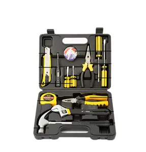 Low price Professional Repair Construction Tool Box Repair claw hammer Tool Steel black plus 12 pcs tool set