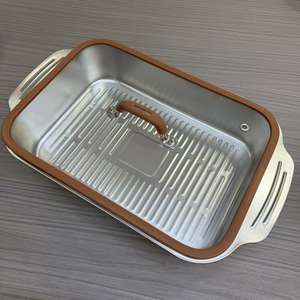 Sartén para Asar Pescado Multifuncional Estilo Coreano (Tipo Profundo) - Sartén Rectangular de Acero Inoxidable con Tapa de Vidrio - Product Image 5