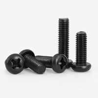 Oxyde noir en acier au carbone Phillips Driver Pan Cross demi-tête ronde vis à métaux M1.2 M1.6 M2 M2.5 M3 X 8mm M4 M5 M6 M8 GB818
