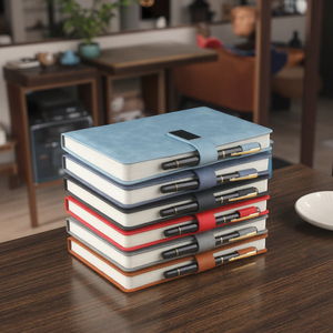 Đơn giản Dày da máy tính xách tay nhiệt ràng buộc 100 <span class=keywords><strong>sheets</strong></span> <span class=keywords><strong>A5</strong></span> A6 B5 kích cỡ PU làm việc hội nghị trường quà tặng có tính năng nhật ký giấy - Product Image 5