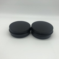 Vente chaude 60ml Noir Mat Rond Pots En Aluminium BRICOLAGE Baume à lèvres Cosmétiques Récipient D'emballage de Boîte De Bidon De 2oz