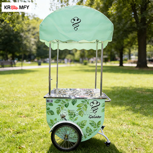 Carrito de comida móvil de fibra de vidrio para helados con congelador para catering y servicio de alquiler en bodas y fiestas en la playa - Product Image 3