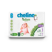 Pañal desechable CHELINO NATURE T-3 B36 FSC fabricado en España, pañal premium para bebés con inserto que promueve la absorción