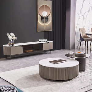 <span class=keywords><strong>Table</strong></span> basse ronde <span class=keywords><strong>en</strong></span> <span class=keywords><strong>verre</strong></span> pour salon, style minimaliste moderne, meubles de maison, rangement pour petits espaces - Product Image 1