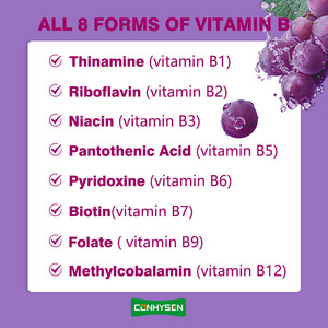 Etiqueta privada Vitamina B Complejo Gummies Energía Estado de ánimo Soporte inmunológico Sabor a uva natural Suplementos dietéticos veganos - Product Image 3