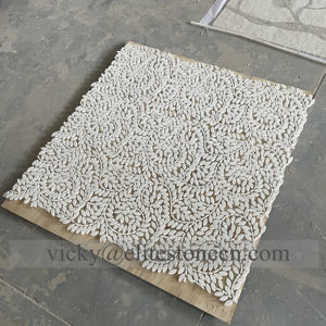 Thassos白大理石の葉デザイン白大理石モザイクタイル12X12ポリッシュ - Product Image 6