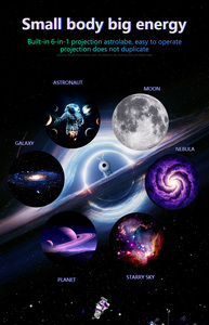 Proyector de Luz Nocturna Espacial Moderno con Diseños de Estrellas, Nebulosas, Luna, Extraterrestres y Lindas Orugas, LED RGB <span class=keywords><strong>Blanco</strong></span> Cálido, Recargable por USB y Regulable - Product Image 3