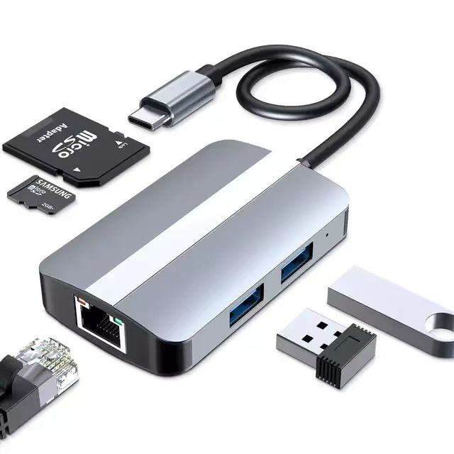 10-in-1 Type-C Hub with Laptop Stand USB3.0 RJ45 100Mbps PD AV SD TF Audio Compatible with HD TVs and Audio Players