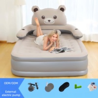 Matelas Gonflable Épais à Surface Floquée avec Pompe Électrique Intégrée – Lit d'Appoint Portable Confortable pour la Maison