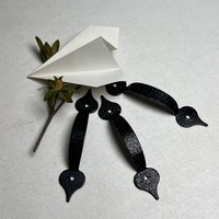 Poignées de meuble industrielles vintage en forme de goutte d'eau, quincaillerie en fer noir pour armoires, tiroirs et penderies