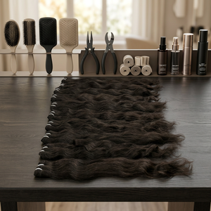 Venta al por mayor de alta calidad 100% extensiones de cabello Remy indio virgen doble trama Natural recto crudo paquetes cutícula alineada máquina - Product Image 5