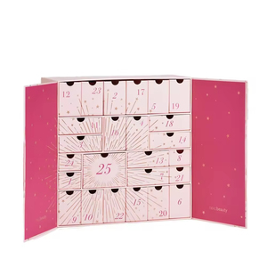 12 jours 25 jours tiroirs vides recyclables <span class=keywords><strong>calendrier</strong></span> de l'<span class=keywords><strong>avent</strong></span> emballage cadeau boîtes rigides carton estampage outils de maquillage personnalisables - Product Image 1
