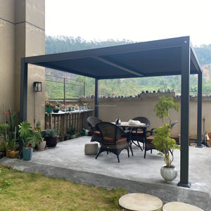 Pavillon de jardin électrique intelligent en aluminium <span class=keywords><strong>composite</strong></span> à usage domestique, coupe-vent, résistant au soleil et à l'eau, fabricant de gros - Product Image 2
