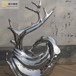 Escultura de Ondas de Acero Inoxidable Jiahua, Adorno Metálico Abstracto Irregular para Jardín, Decoración de Paisaje para Exteriores, Fuente de Agua, Montaje en Suelo - Product Image 2